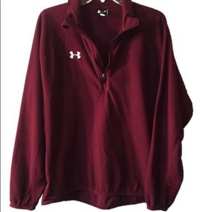 Maroon colored half zip pull over